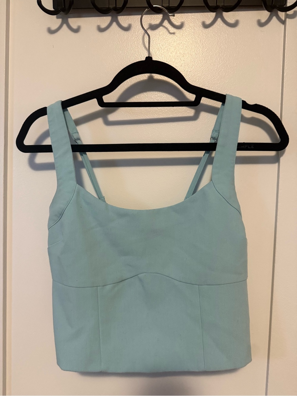 Abercrombie & Fitch Mint Blue Square-Neck Crop Tank